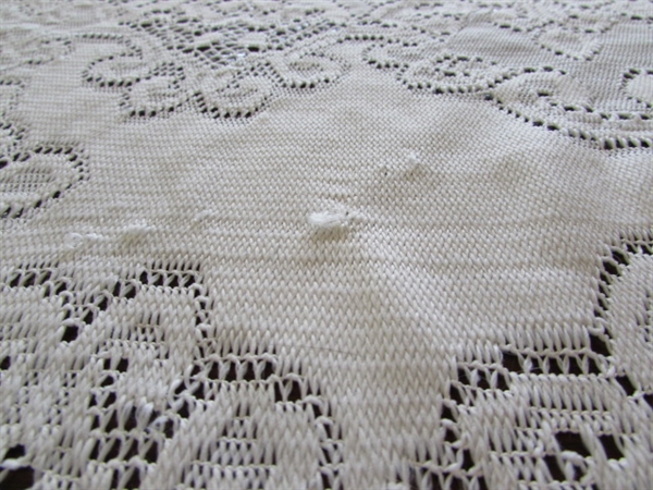 LACE TABLECLOTH & CROCHETED DOILIES