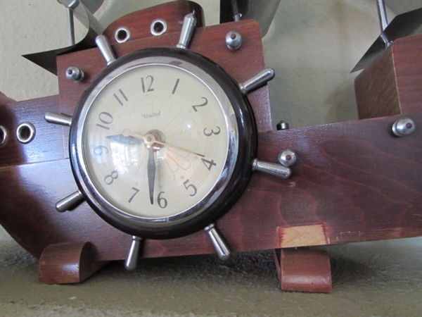 VINTAGE SAILING SHIP MANTLE CLOCK