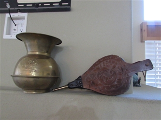 BRASS SPITTOON & BELLOWS