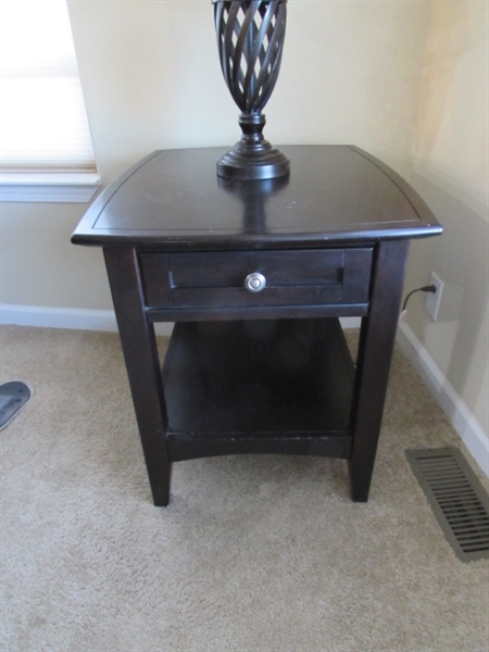 ASPENHOME SIDE TABLE WITH DRAWER & LAMP