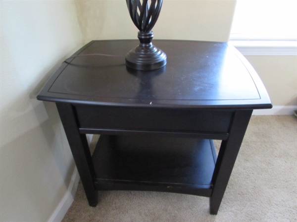 ASPENHOME SIDE TABLE WITH DRAWER & LAMP