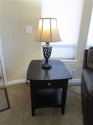 ASPENHOME SIDE TABLE WITH DRAWER & LAMP