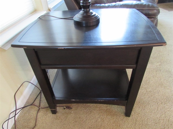 ASPENHOME SIDE TABLE WITH DRAWER & LAMP