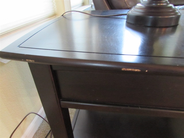 ASPENHOME SIDE TABLE WITH DRAWER & LAMP