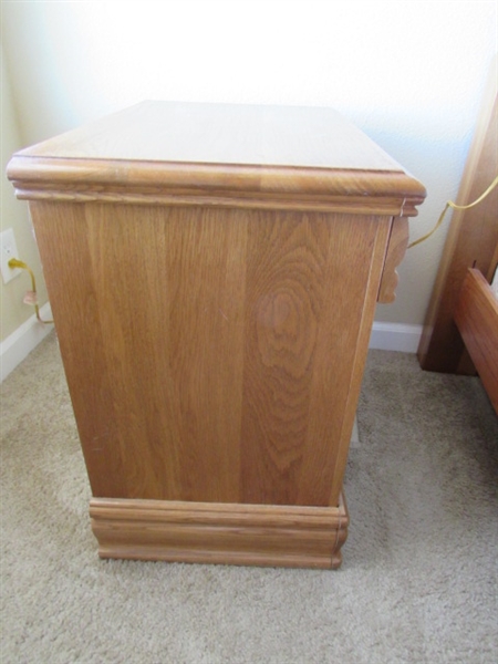 OAK SIDE TABLE AND LAMP #2