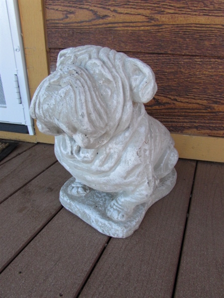 CONCRETE BULLDOG STATUE