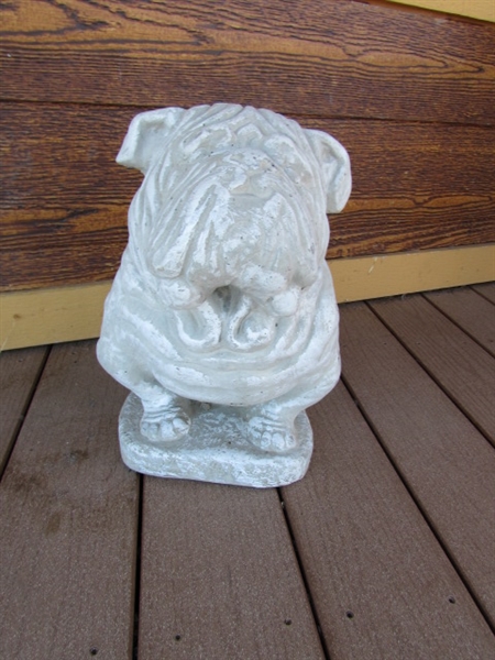 CONCRETE BULLDOG STATUE