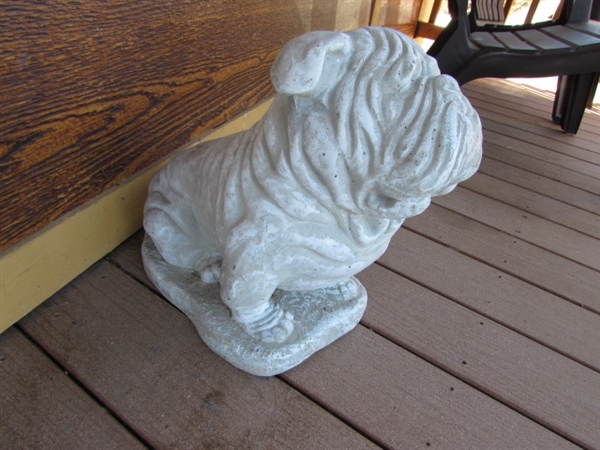 CONCRETE BULLDOG STATUE