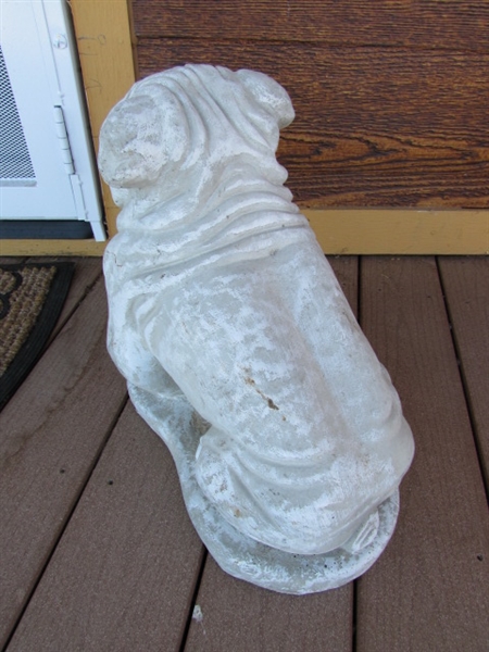 CONCRETE BULLDOG STATUE