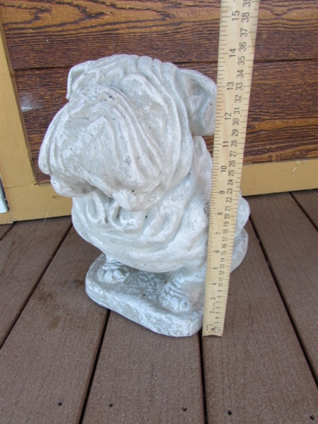 CONCRETE BULLDOG STATUE