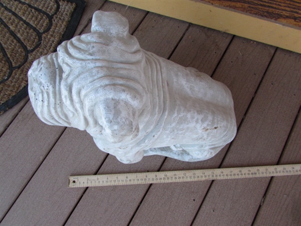 CONCRETE BULLDOG STATUE