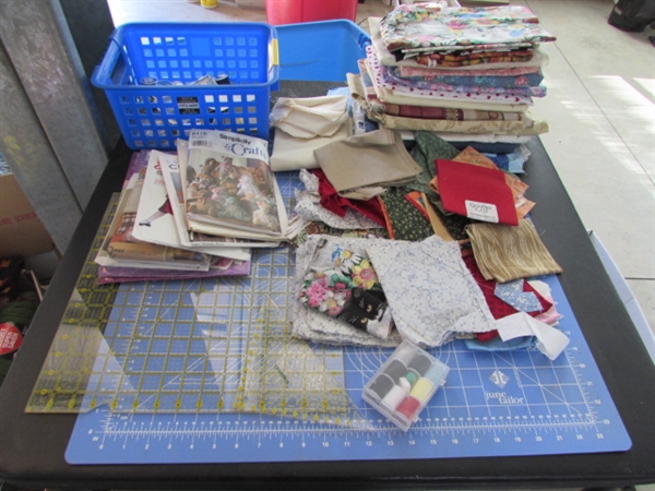 QUILTING FABRIC, CUTTING MATS AND SEWING SUPPLIES