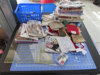 QUILTING FABRIC, CUTTING MATS AND SEWING SUPPLIES