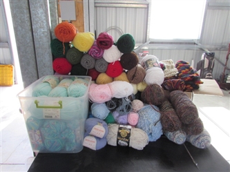 LARGE LOT OF YARN - MOSTLY ACRYLIC