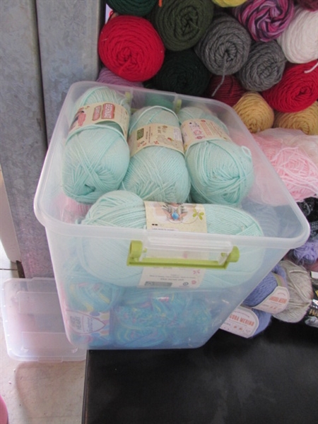 LARGE LOT OF YARN - MOSTLY ACRYLIC