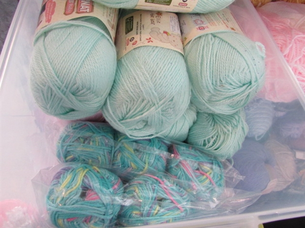 LARGE LOT OF YARN - MOSTLY ACRYLIC