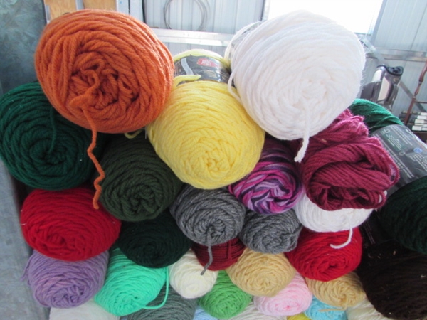 LARGE LOT OF YARN - MOSTLY ACRYLIC