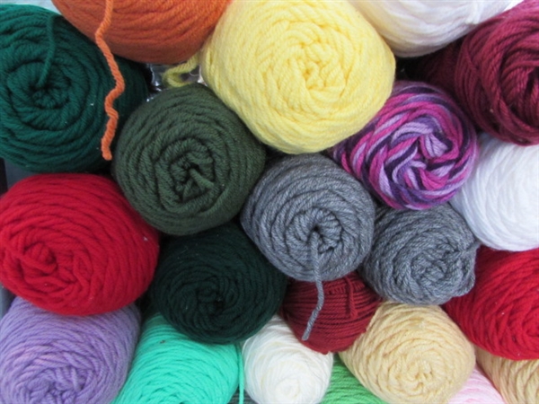 LARGE LOT OF YARN - MOSTLY ACRYLIC