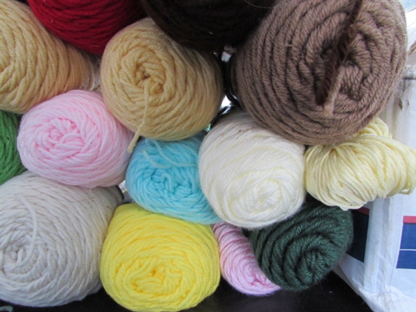 LARGE LOT OF YARN - MOSTLY ACRYLIC