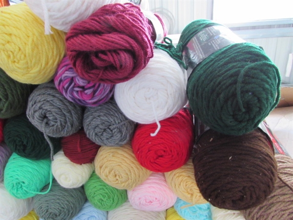 LARGE LOT OF YARN - MOSTLY ACRYLIC