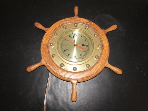 SHIPS WHEEL WALL CLOCK