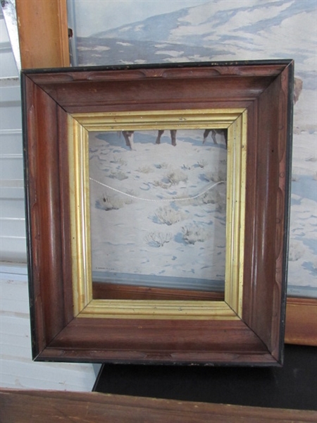 ASSORTED FRAMES AND ANTIQUE ART