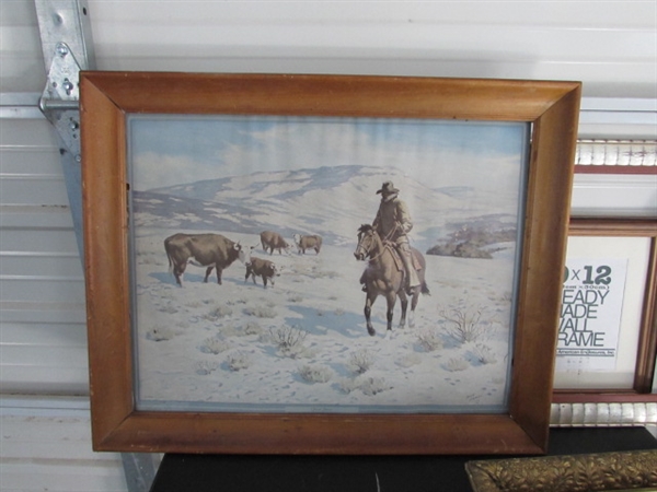 ASSORTED FRAMES AND ANTIQUE ART