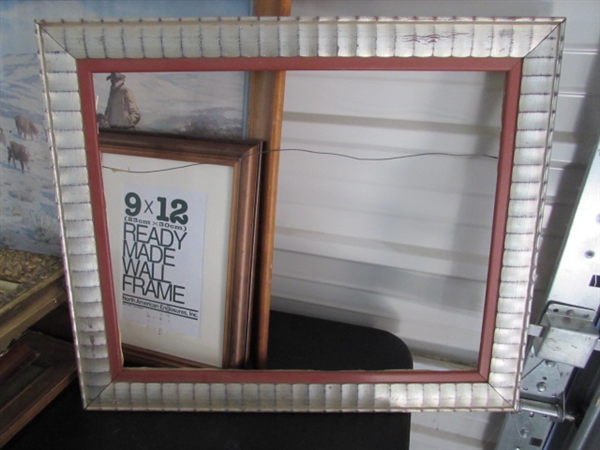 ASSORTED FRAMES AND ANTIQUE ART