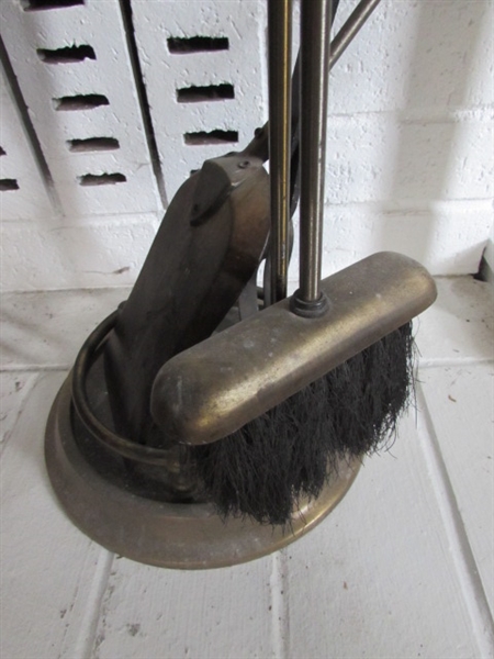 FIREPLACE TOOLS AND CHIMNEY BRUSH