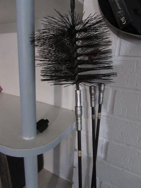 FIREPLACE TOOLS AND CHIMNEY BRUSH