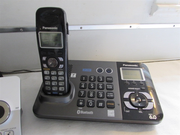 AT&T & PANASONIC CORDLESS PHONES WITH ANSWERING MACHINES.