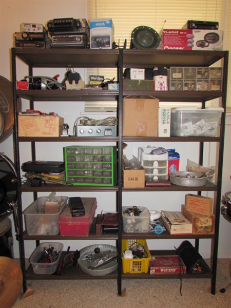 METAL SHELF AND CONTENTS