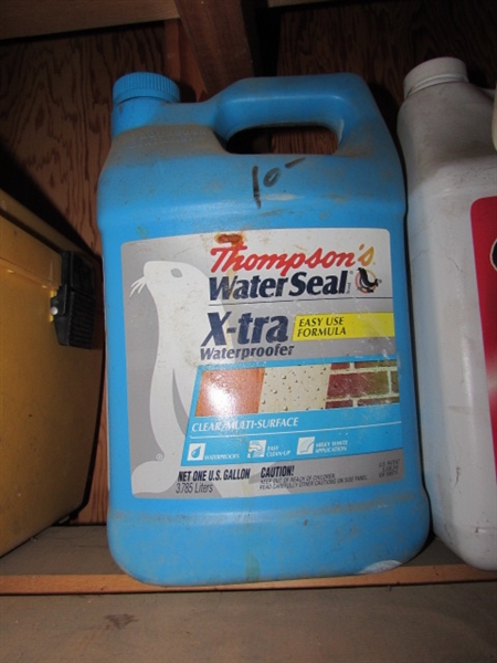 ASSORTED GARAGE CLEANERS AND CHEMICALS