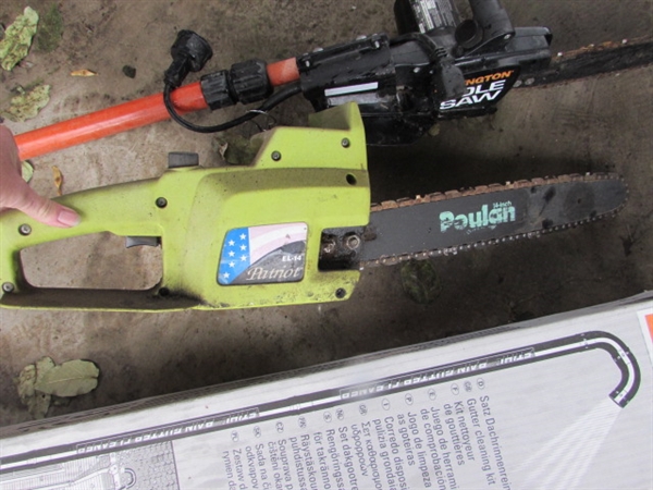 ELECTRIC POLE SAW, CHAINSAW AND A GUTTER CLEANING SET