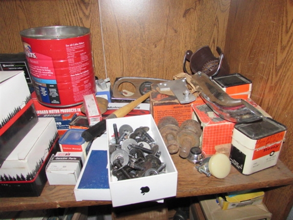 HUGE AUTOMOTIVE/SMALL ENGINE PARTS LOT WITH CABINET!!!