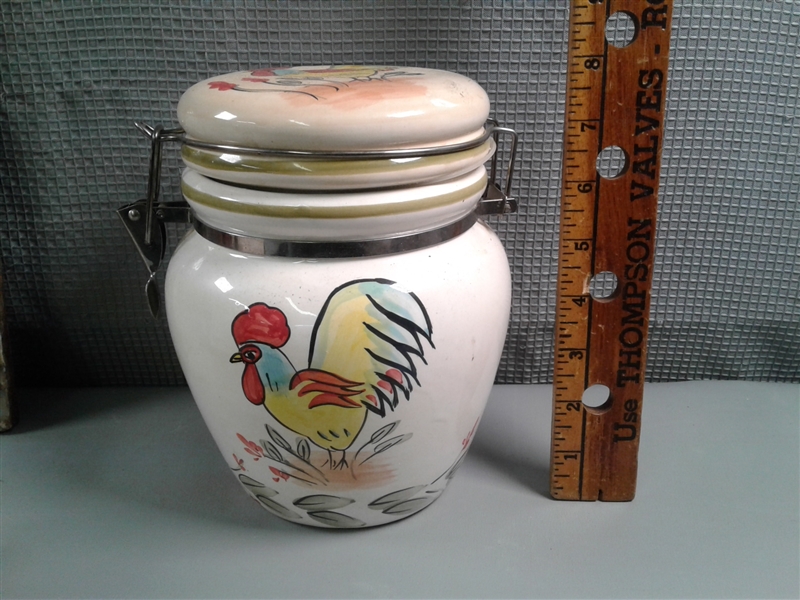 Chicken/Turkey Lot: Mosaic, Bowl, Canister, Etc