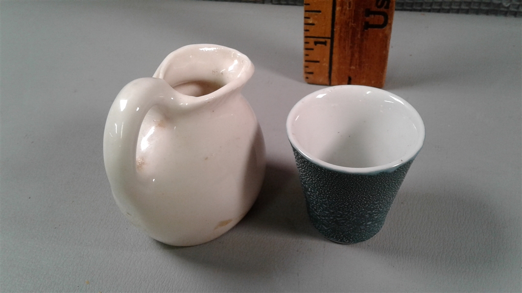 Stoneware Tureen, Tea Pot, Floral Containers w/Lids, Saucers, Milk Glass etc.