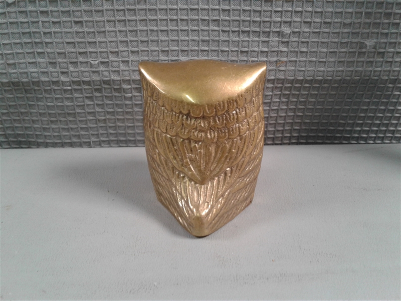 5 Brass Owls 