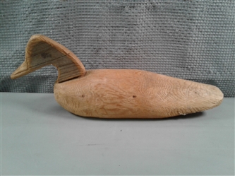 Rustic Vintage Carved Wood Duck
