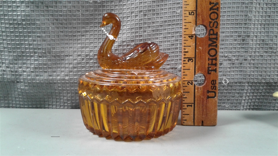 Vintage Hull Pottery Swans and Swan Trinket Dishes