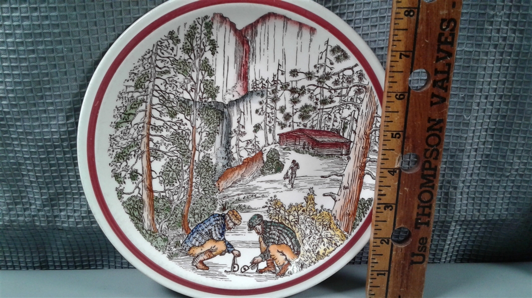 Vintage Plate, Thermometer and CM Russell Pictures
