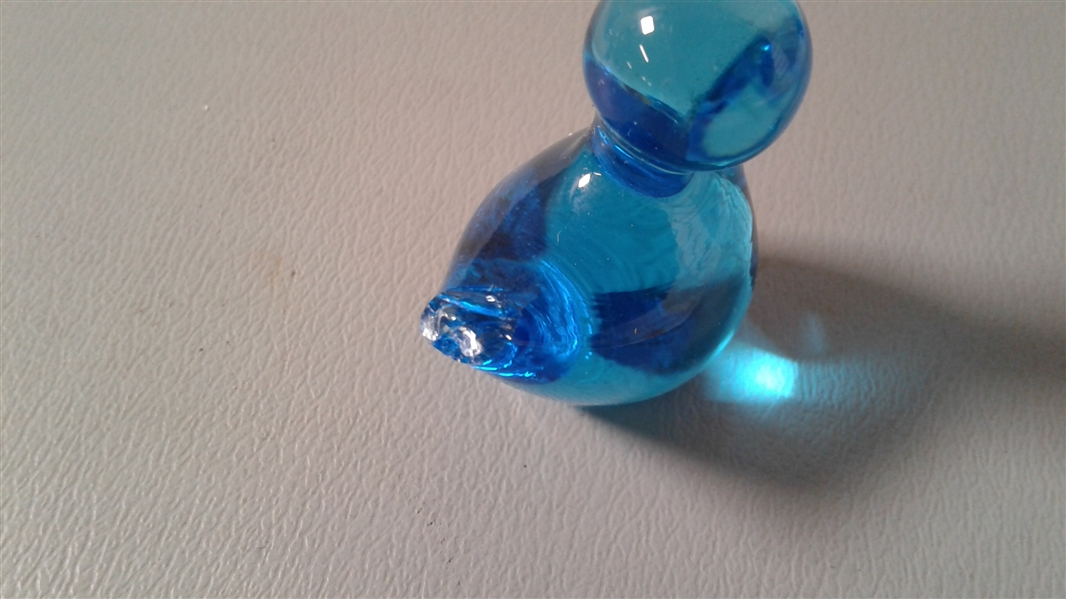 Vintage Blue Glass Animal Collection 