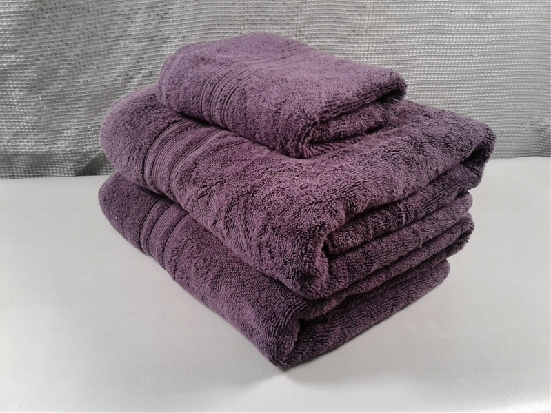 Charisma Luxury Towels and Hand Towel Set- Eggplant