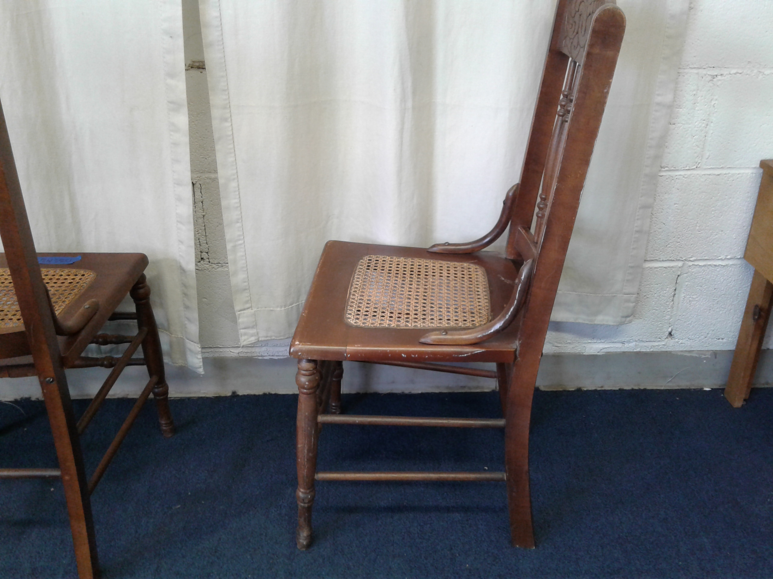 Lot Detail - Pair of Vintage Caned Bottom Chairs