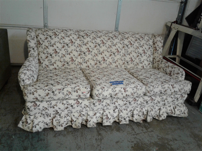 Vintage Floral Upholstered Couch