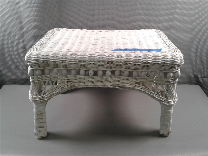 Vintage Wicker Stool 