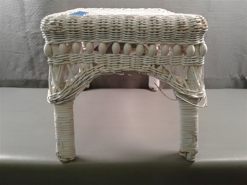 Vintage Wicker Stool 