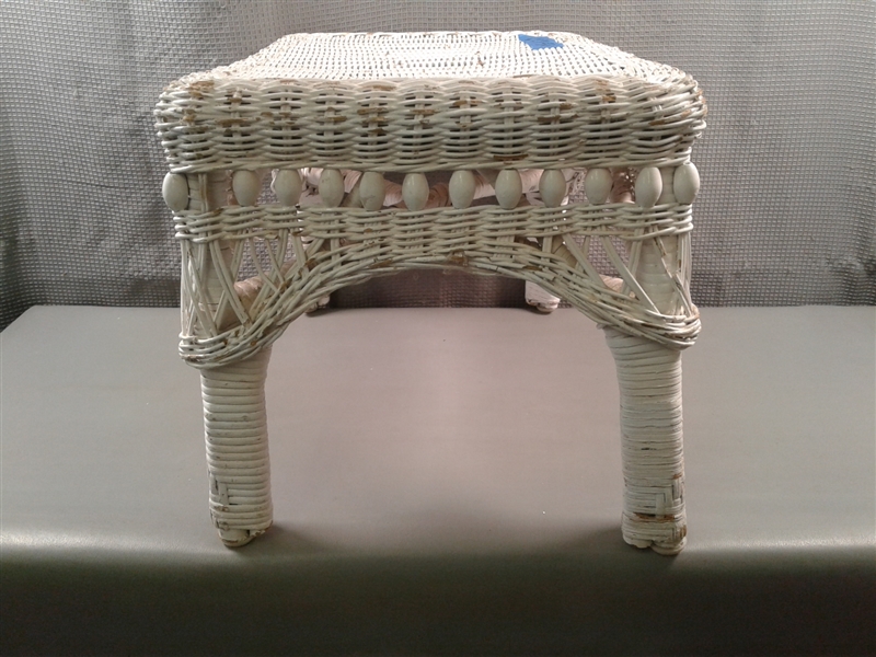 Vintage Wicker Stool 