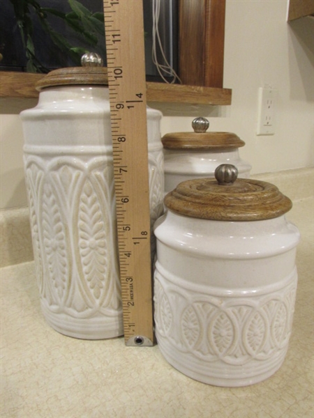 PIER ONE IMPORTS STONEWARE CANISTER SET