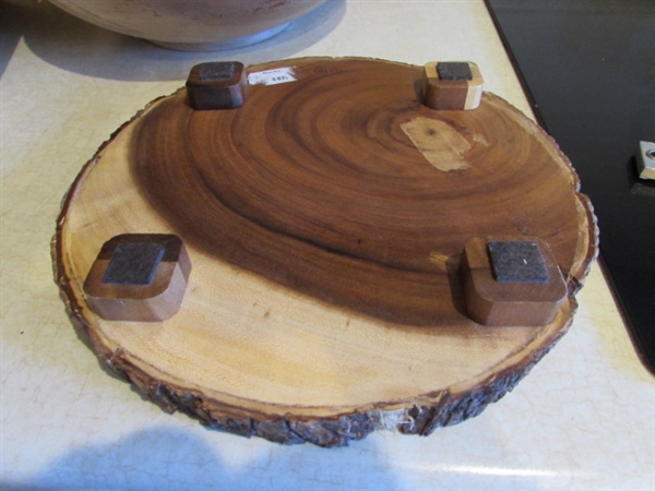 WOODEN SERVING BOWLS AND TRAYS